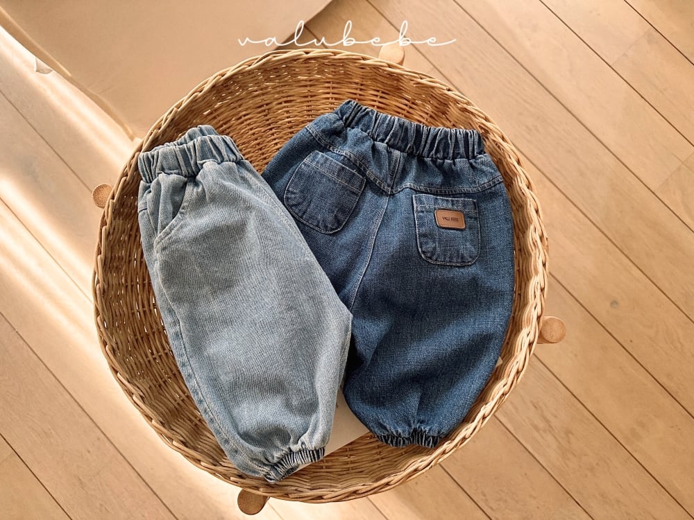 Valubebe35｜(65-90) 牛仔縮口褲