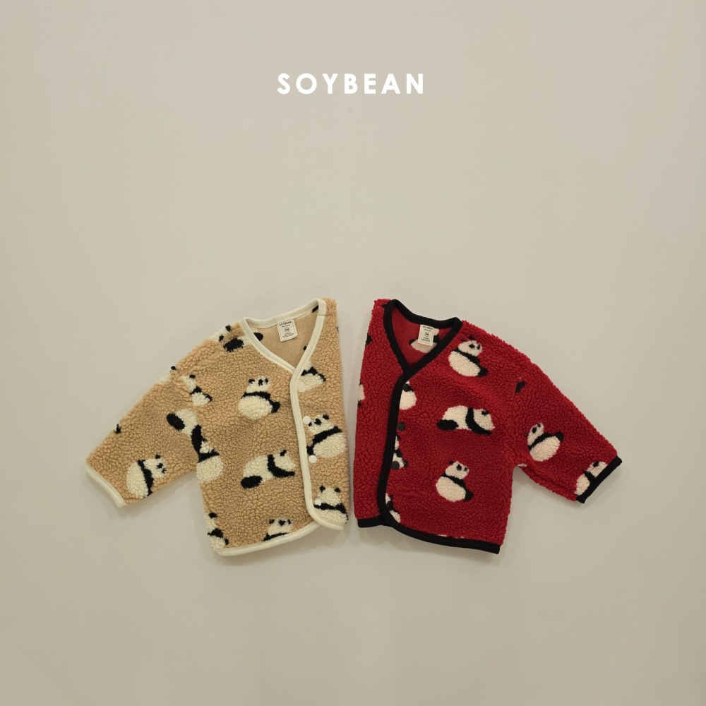 Soybean92｜(75cm-118cm) 熊貓印花刷毛外套