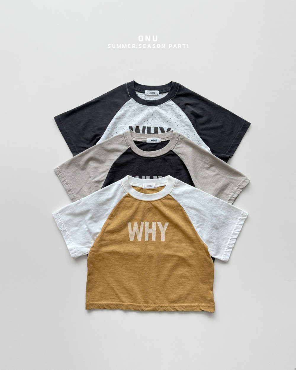 onu09｜(70cm-115cm) 英字印花七分袖上衣