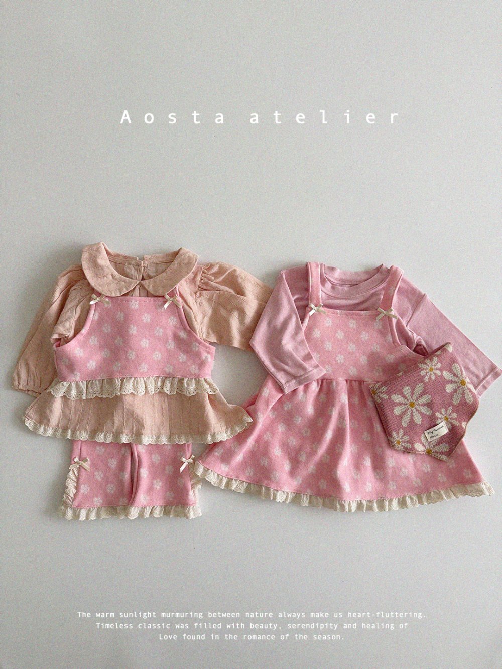 AOSTA｜(4m-5y) 蝴蝶蕾絲吊帶洋裝