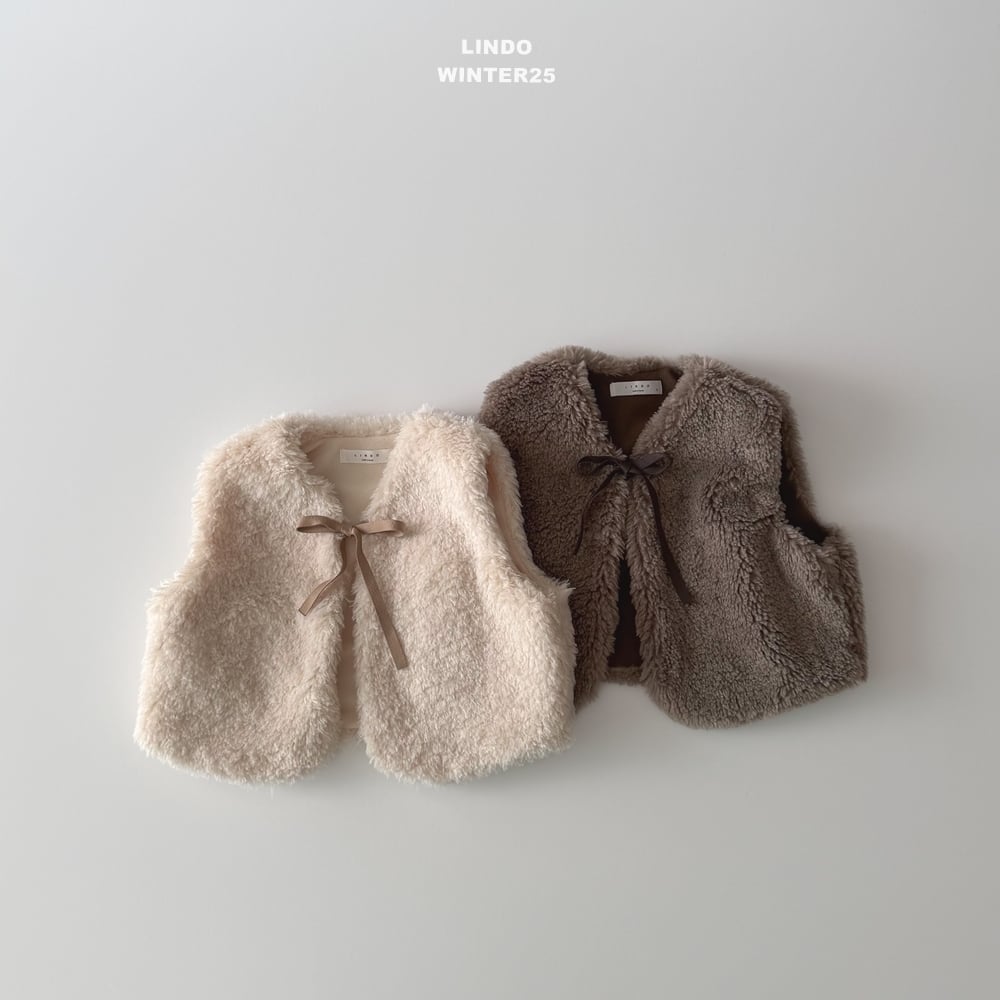Lindo75｜(80cm-125cm) 緞帶刷毛背心