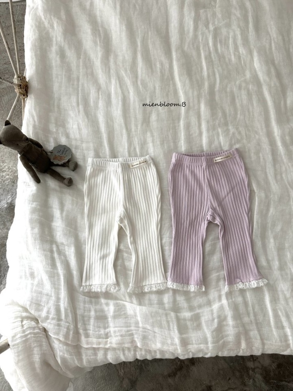 Bloom.b28｜(0m-7y) 羅紋蕾絲邊小喇叭褲