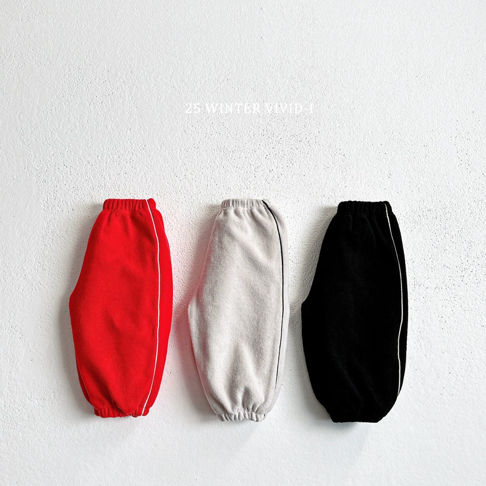 vivid06｜(78cm-125cm) 絨面線條縮口褲