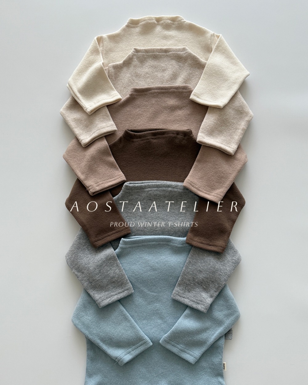 AOSTA47｜(6m-5y) 素面立領羅紋上衣