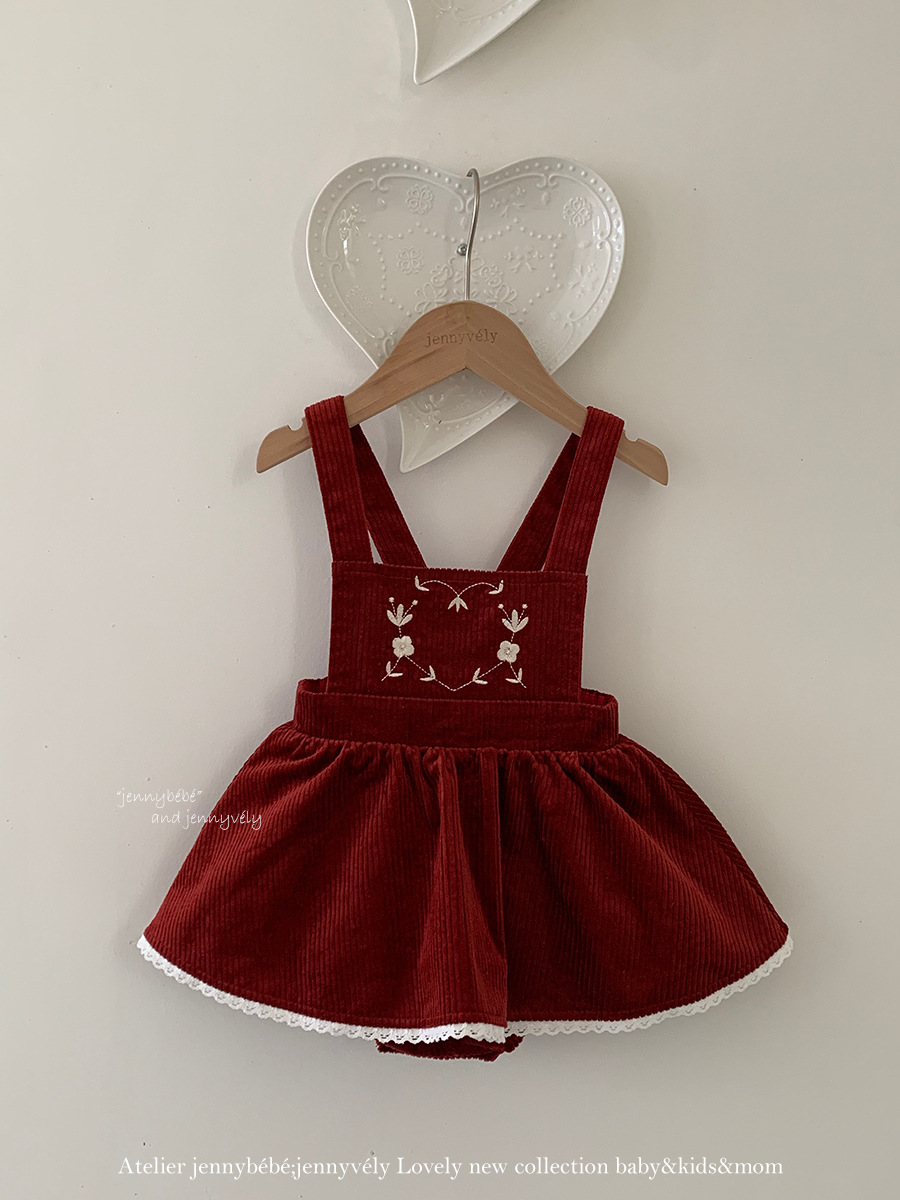 JE 658｜(73-100cm)  燈芯絨吊帶包屁裙