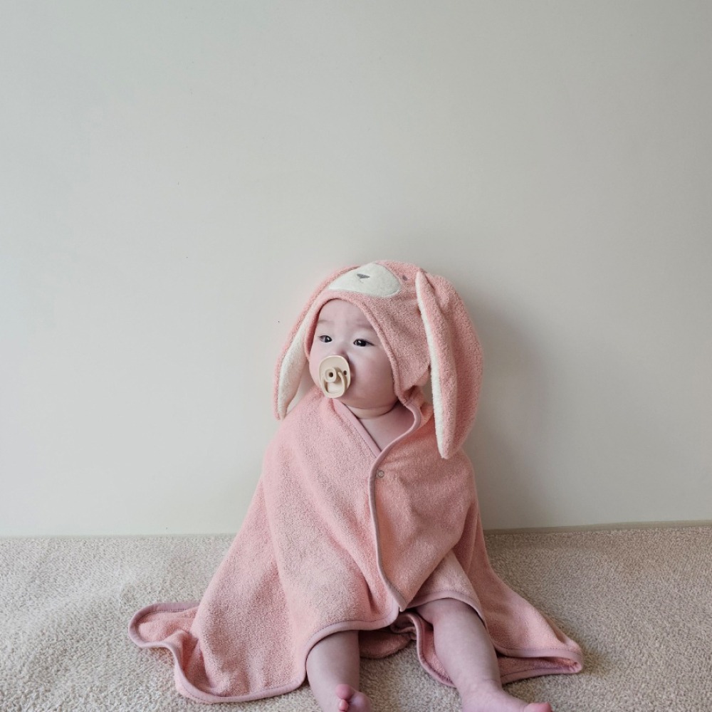 LEMONADE32｜(free) 2色小兔小熊連帽浴巾