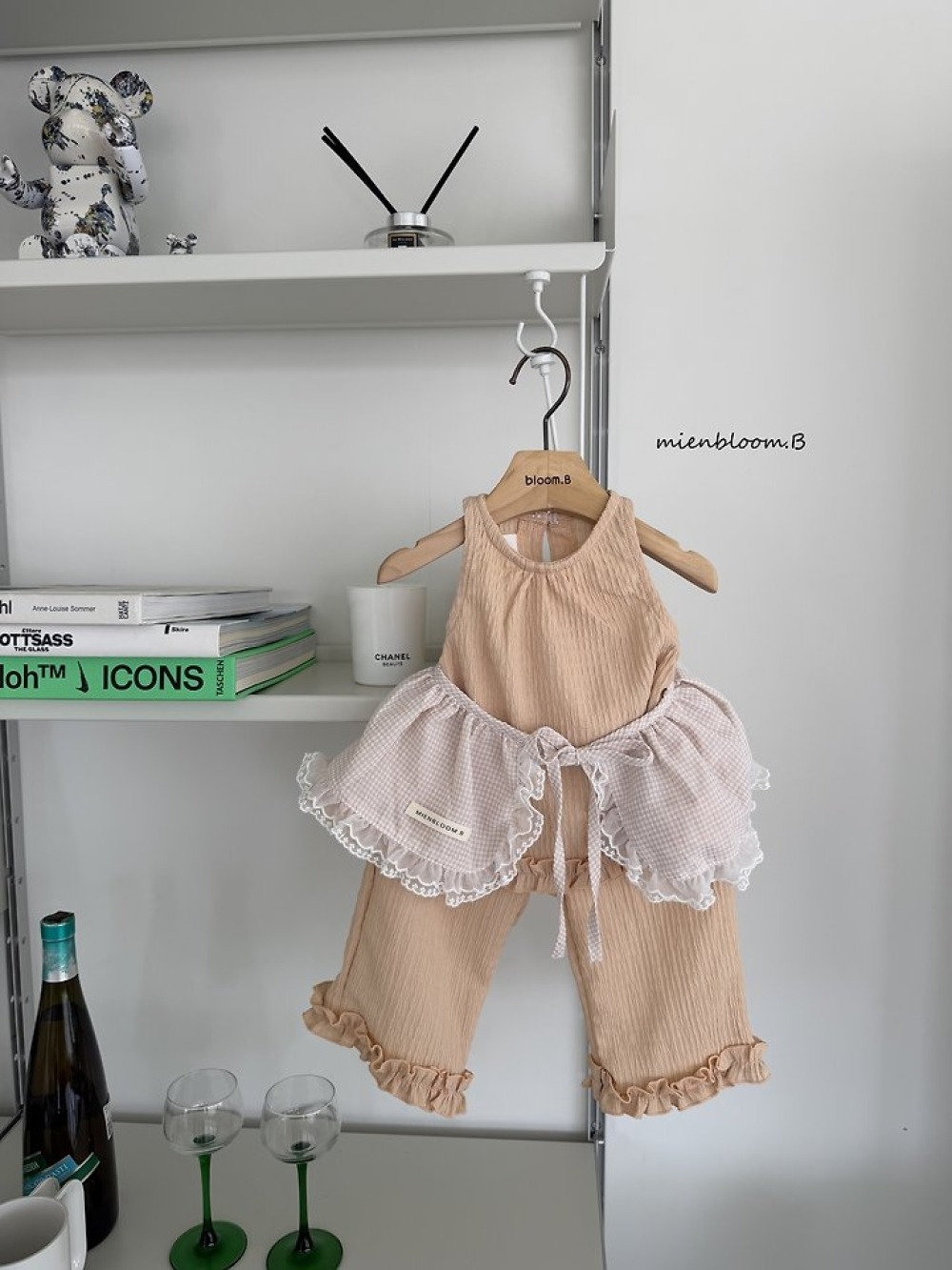 Bloom.b52｜(55cm-118cm) 格紋綁帶圍裙