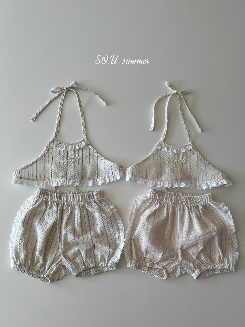 SO.U30｜(6m-4y) 線條綁帶套裝