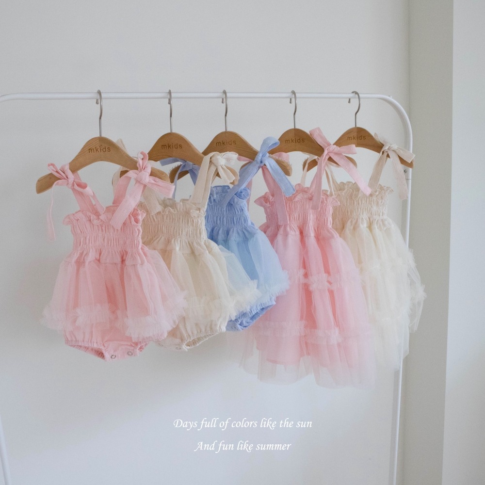 M-KIDS33｜(65-80cm) 浪漫綁帶包屁洋裝