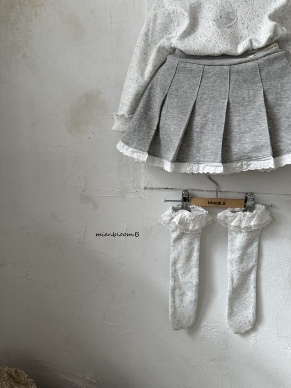 Bloom.b10｜(0m-18m) 愛心蕾絲花邊無根襪