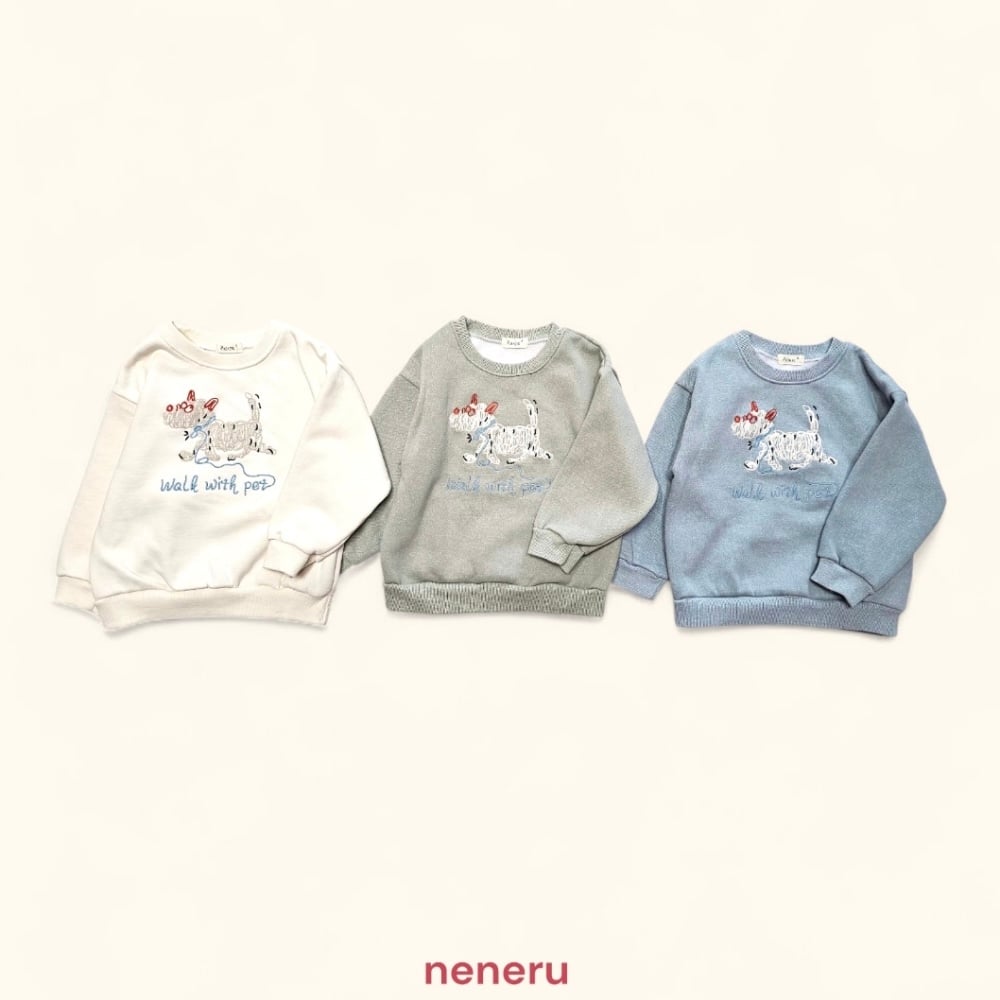 neneru13｜(70cm-125cm) 3色小狗插畫休閒上衣