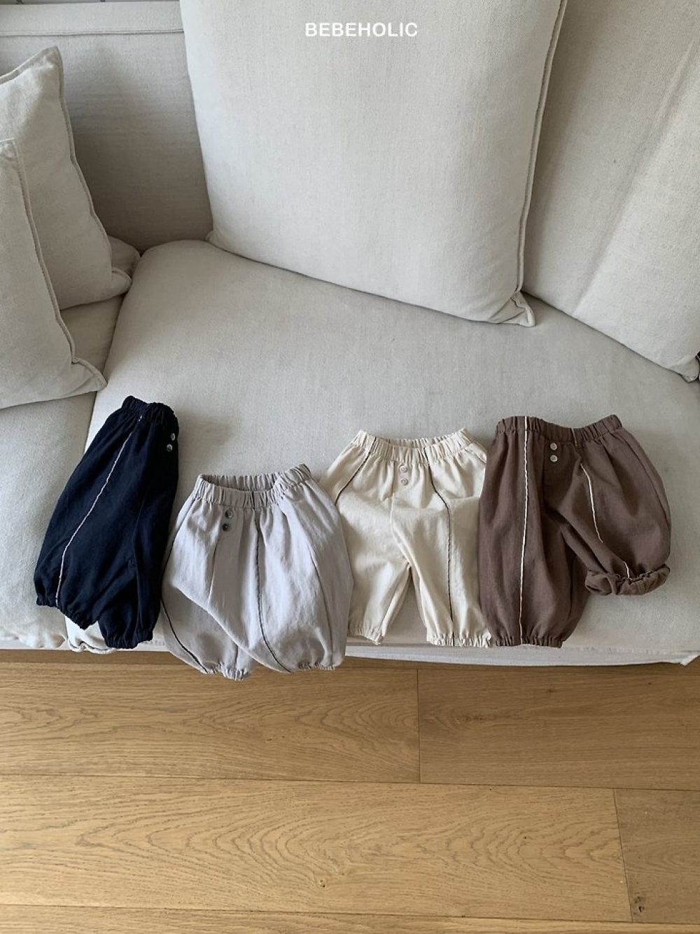 Bebe holic03｜(3m-18m) 簡約亞麻褲
