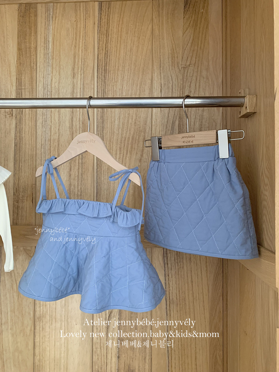 JE 389｜(73-100cm)  細肩絎縫線套裝裙