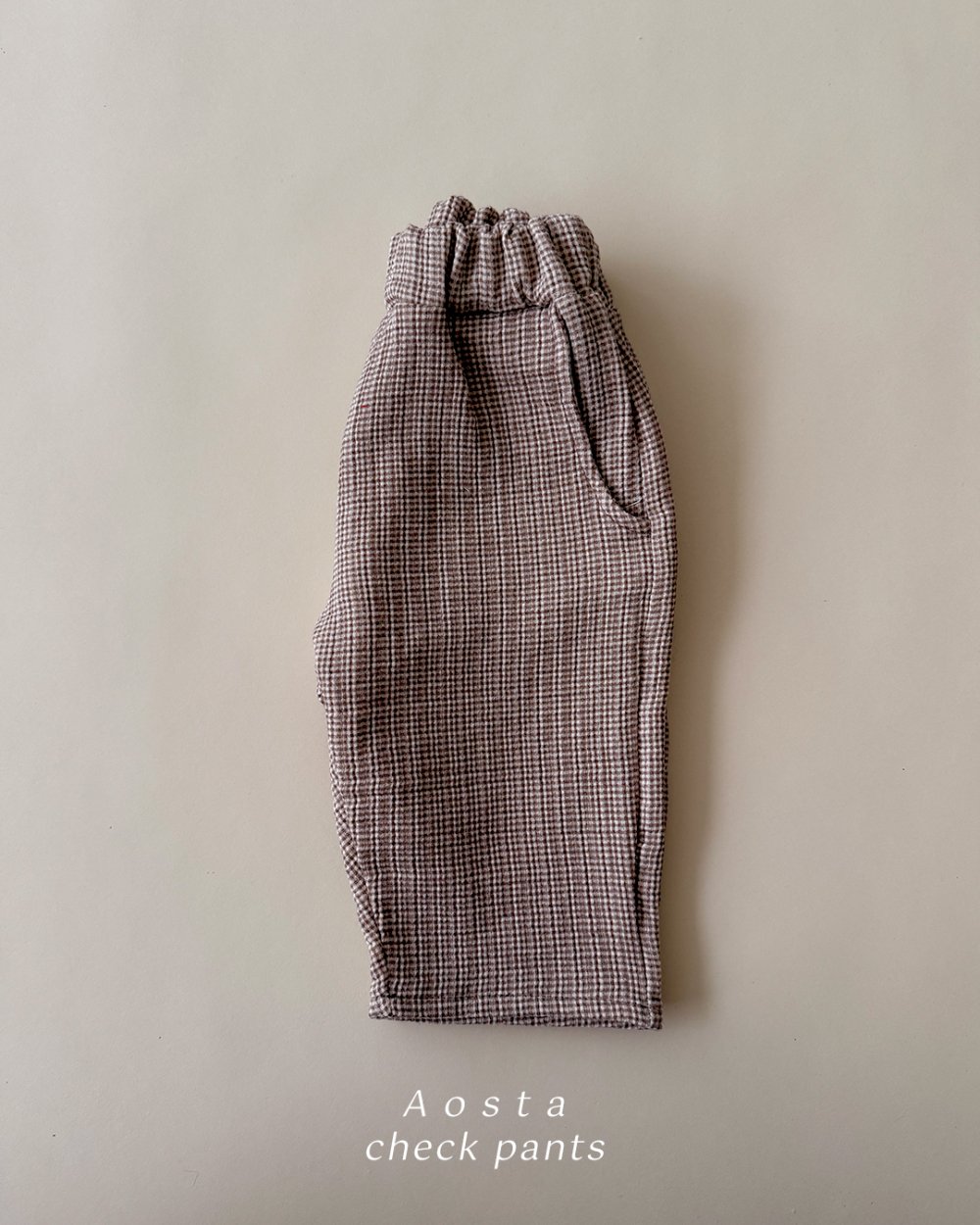 AOSTA38｜(6m-5y) 細格紋直筒長褲