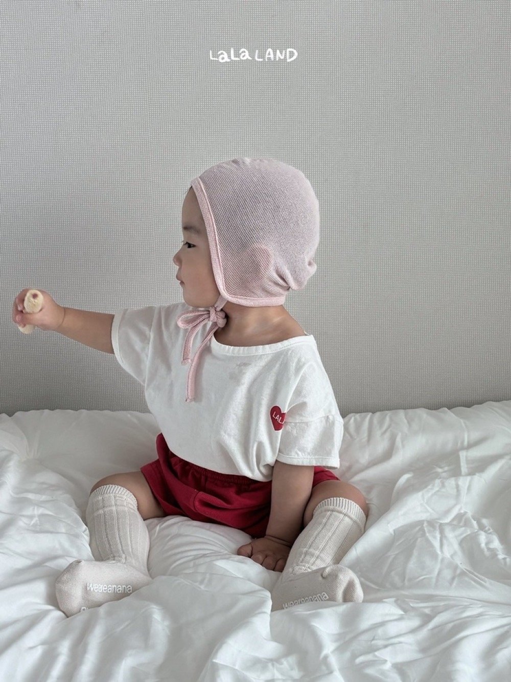 lala land38｜(3m-18m) 2色網眼綁帶帽