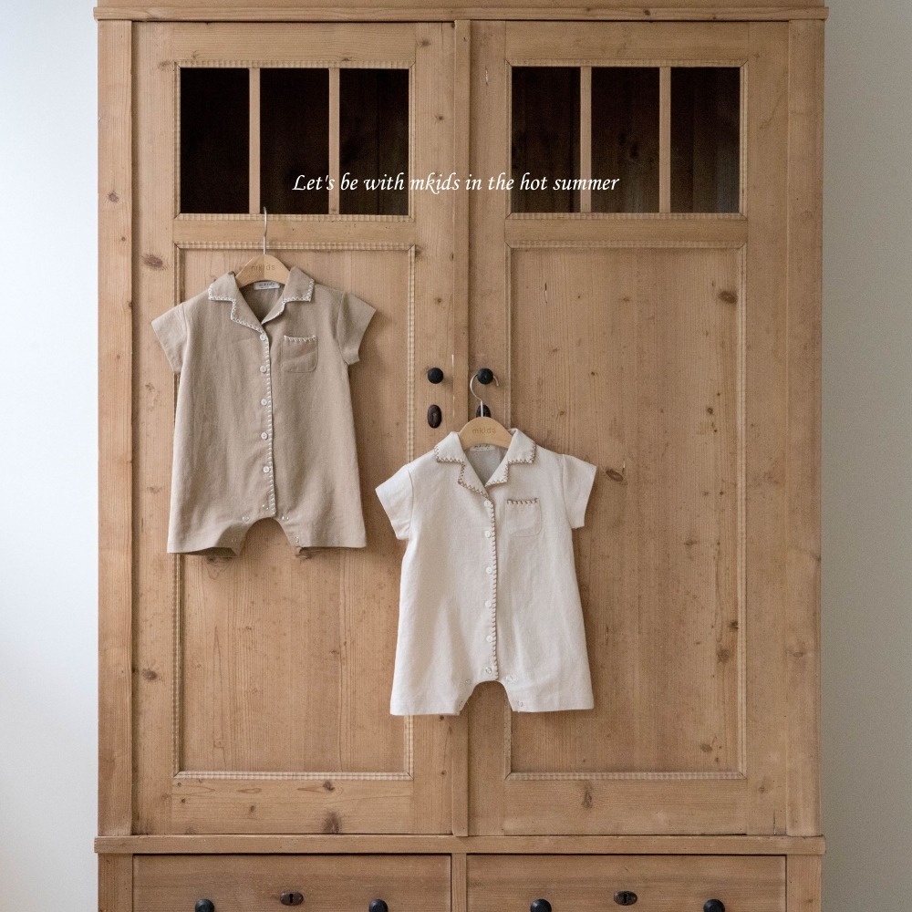 M-KIDS35｜(65-80cm) 棉麻滾線連身衣