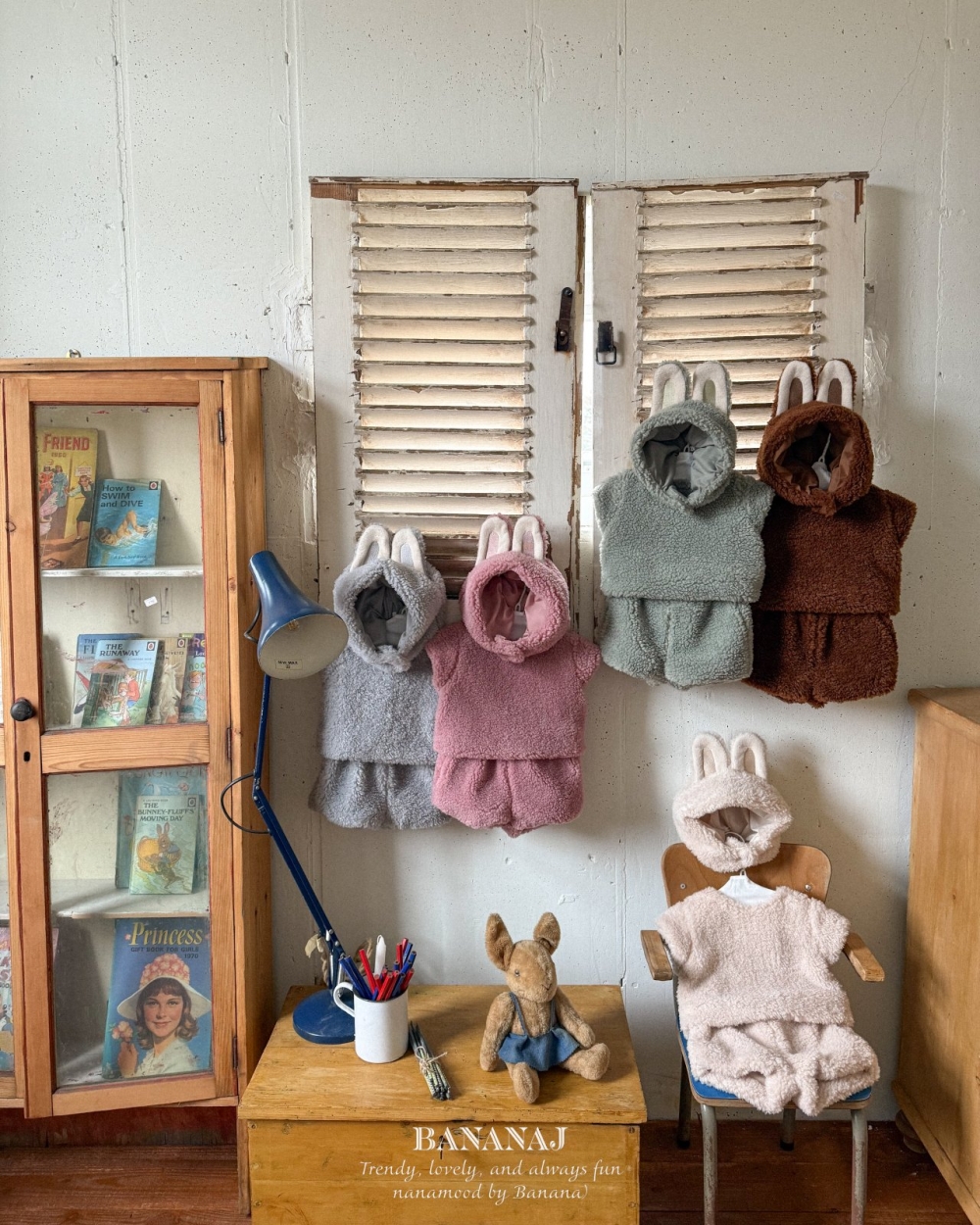 BANANAJ16｜(83-127cm) 拉布布毛絨兩面穿套裝