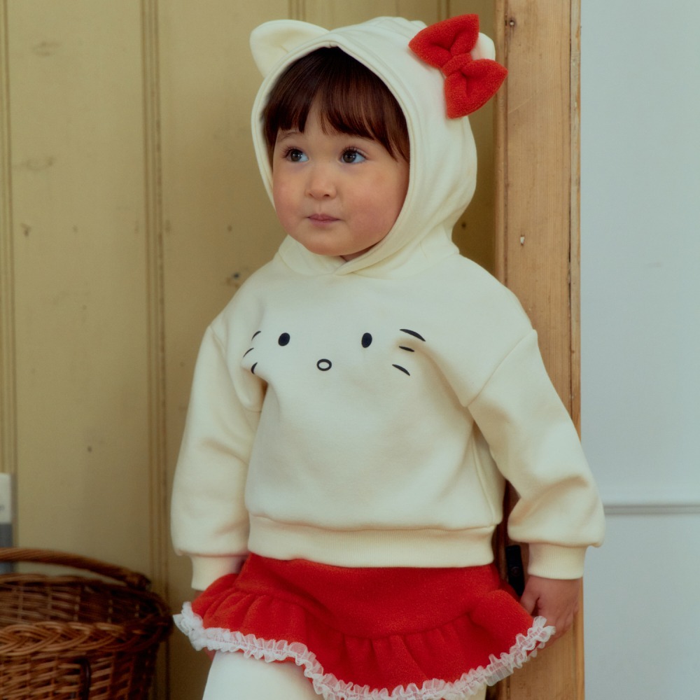 1st blue 15｜(80-118cm) 2色kitty貓刷毛連帽休閒上衣