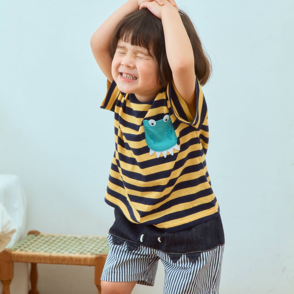 1st blue04｜(~93-118cm) 恐龍短褲