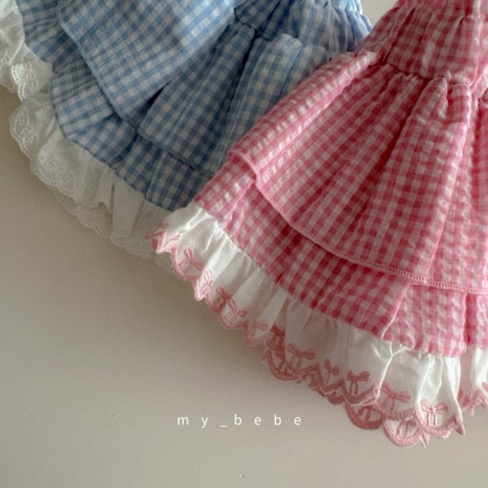 my_bebe27｜(80-120cm) 格紋蓬蓬褲裙