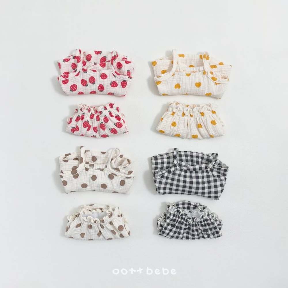 Oottbebe11｜(0m-12m)  棉麻吊帶套裝