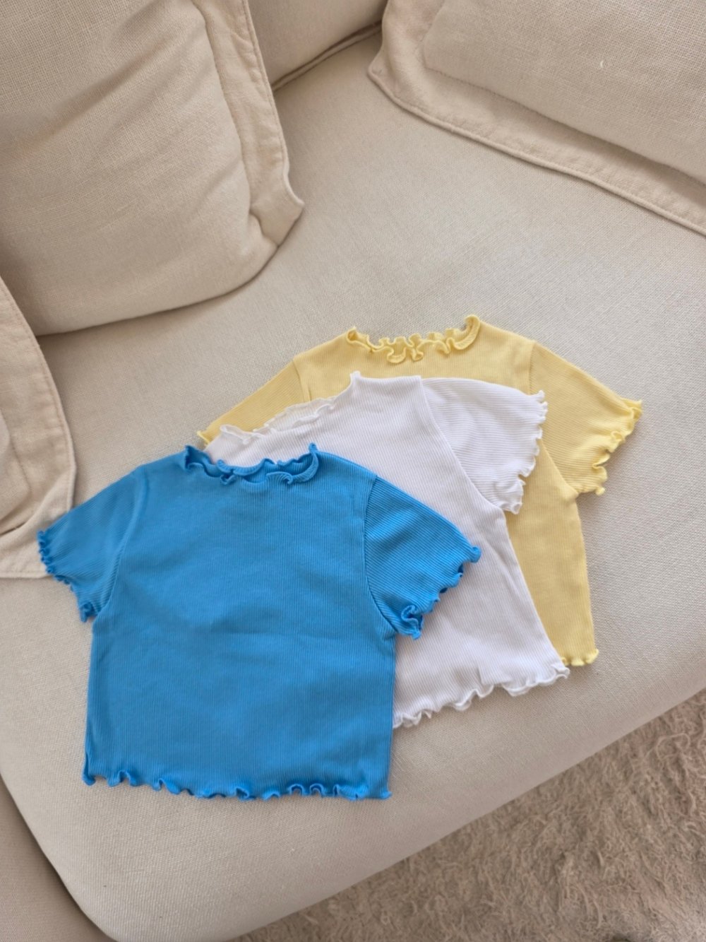 Color18｜(75-115cm) 素面捲邊上衣