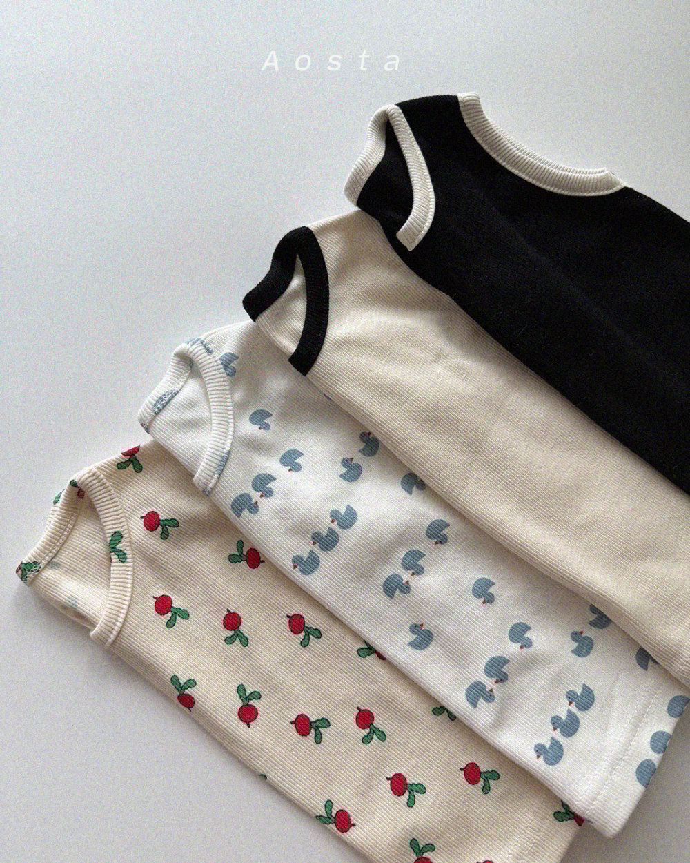 AOSTA48｜(6m-5y) 4款羅紋無袖背心
