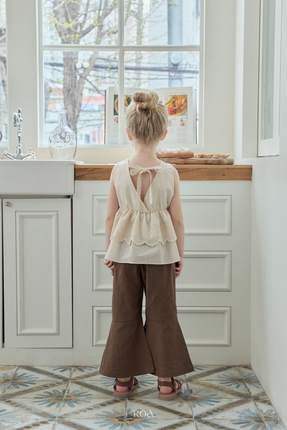 ROA31｜(6m-18m) 2色素面大喇叭褲