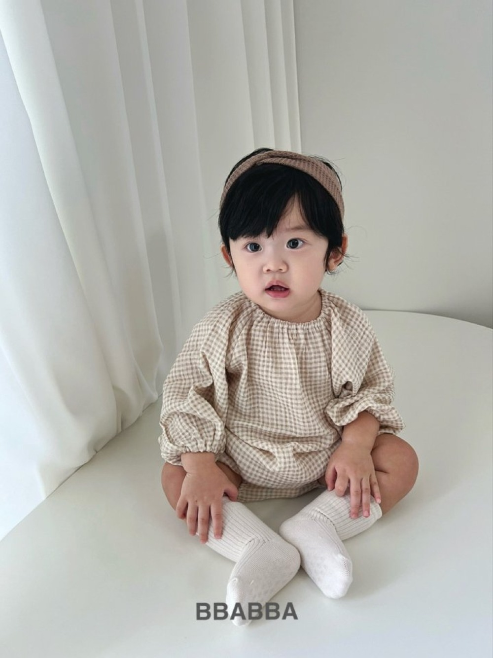 BBABBA08｜(60cm-83cm-mom) 2色棉質奶油格紋套裝