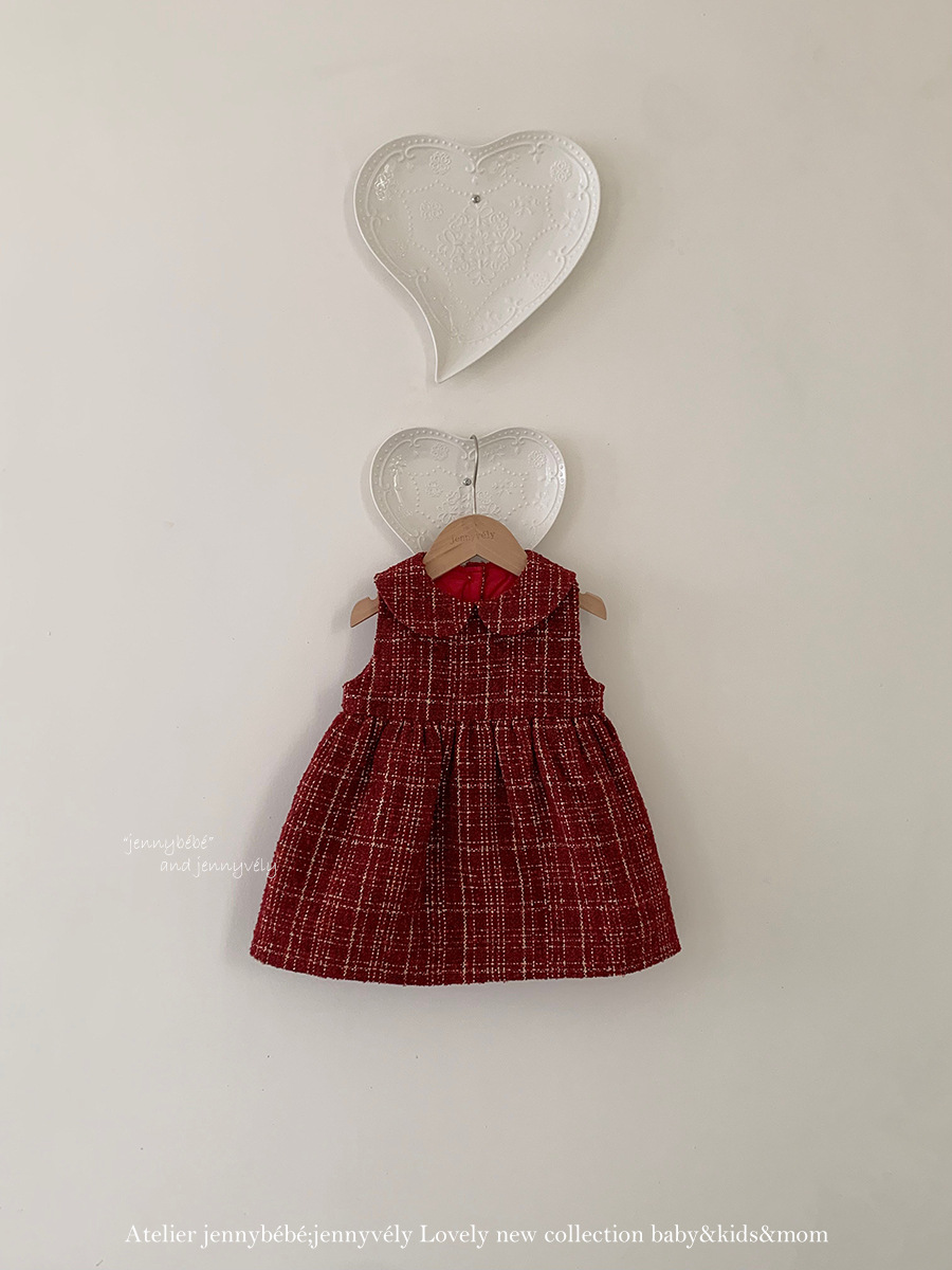 JE 656｜(80-110cm)  格紋翻領娃娃裙