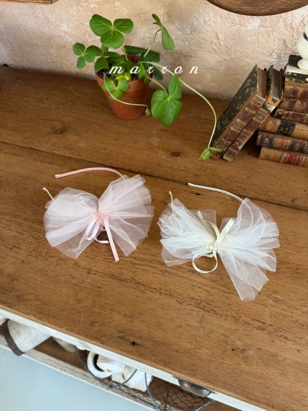 Marron47｜(free) 薄紗緞帶髮箍