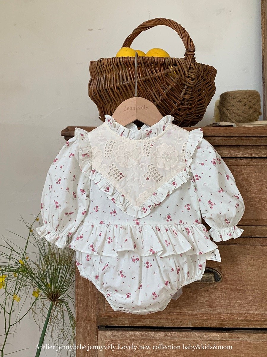 JE556｜(66-90cm) 荷葉邊層次包屁衣