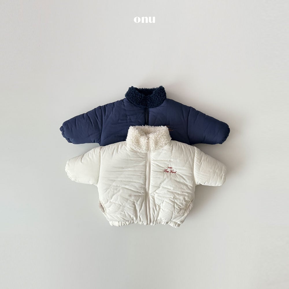 onu 21｜(70cm-115cm) logo刺繡羽絨刷毛外套