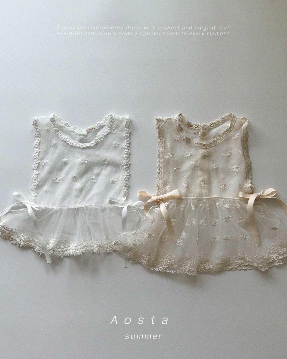 AOSTA62｜(Free) 2款蕾絲花刺繡背心