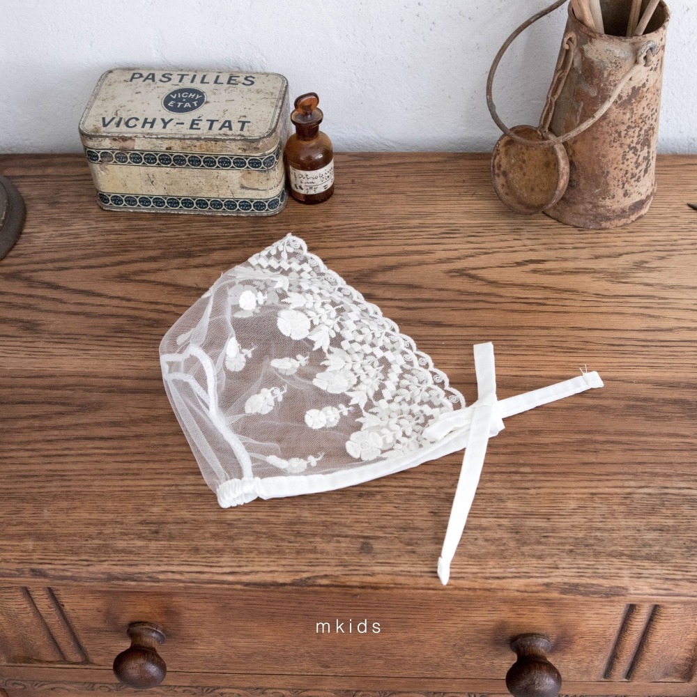 M-KIDS01｜(65-80cm) 3色蕾絲綁帶帽