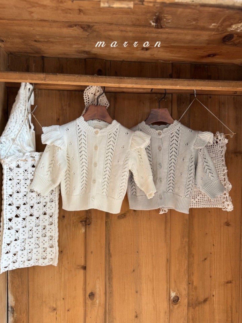 Marron01｜(1y-6y) 飛袖針織開襟外套