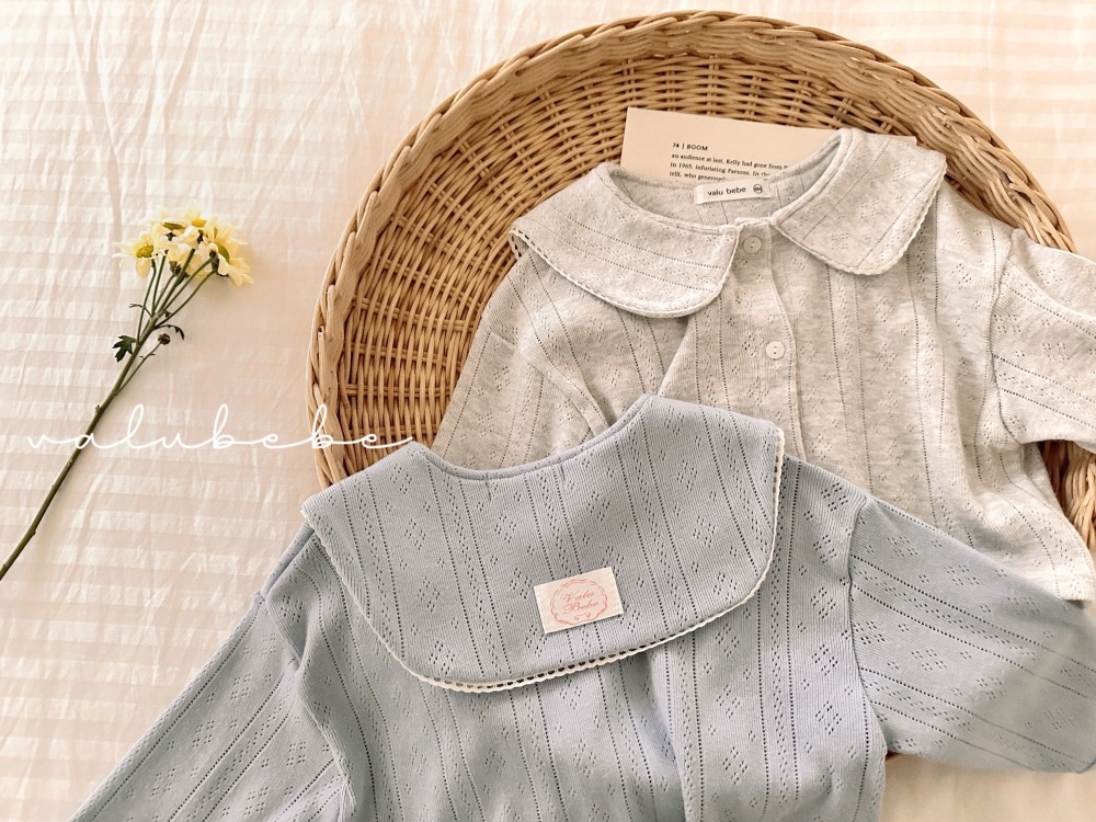 Valubebe58｜(65-90) 翻領透氣開襟外套