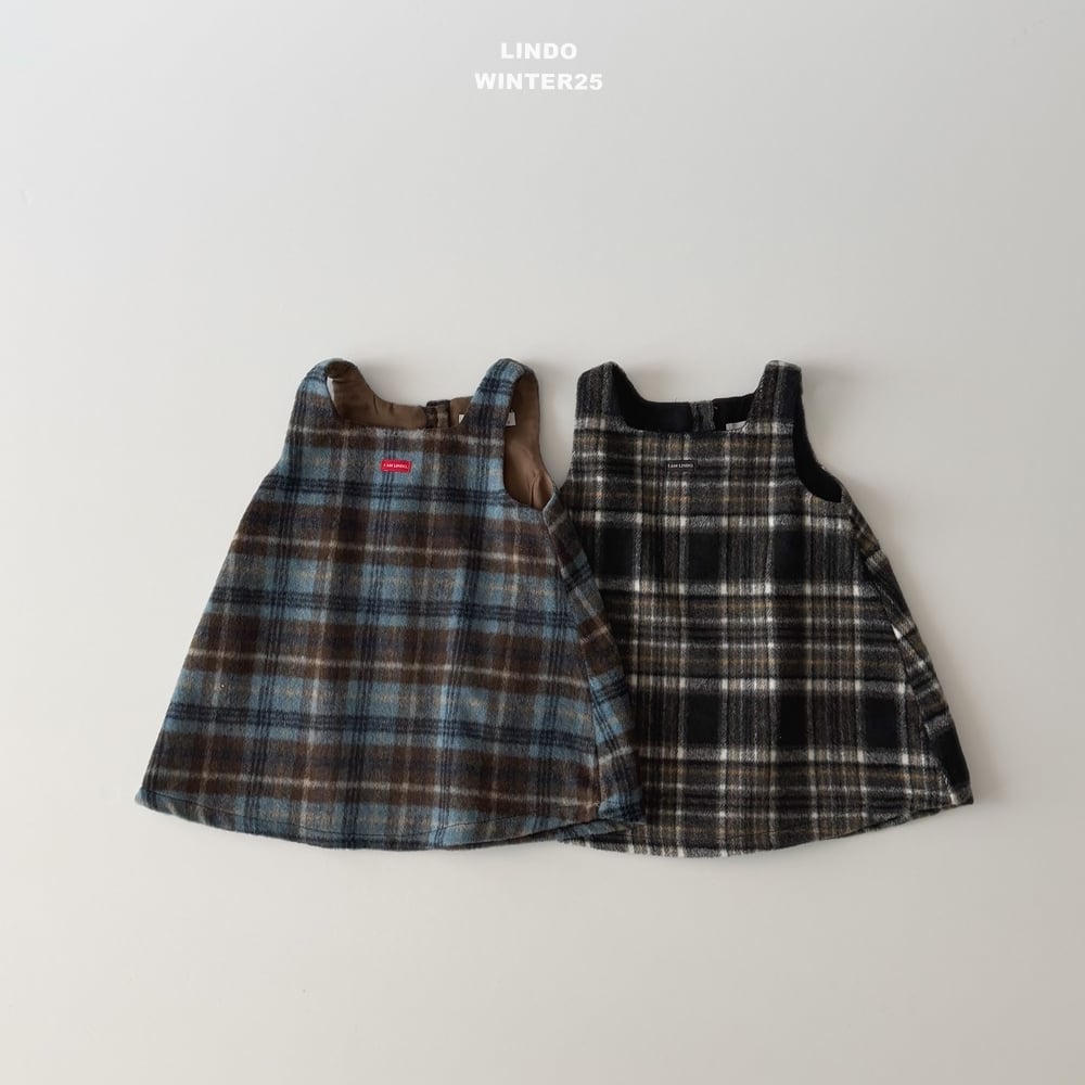 Lindo66｜(80cm-125cm) 背心格紋洋裝