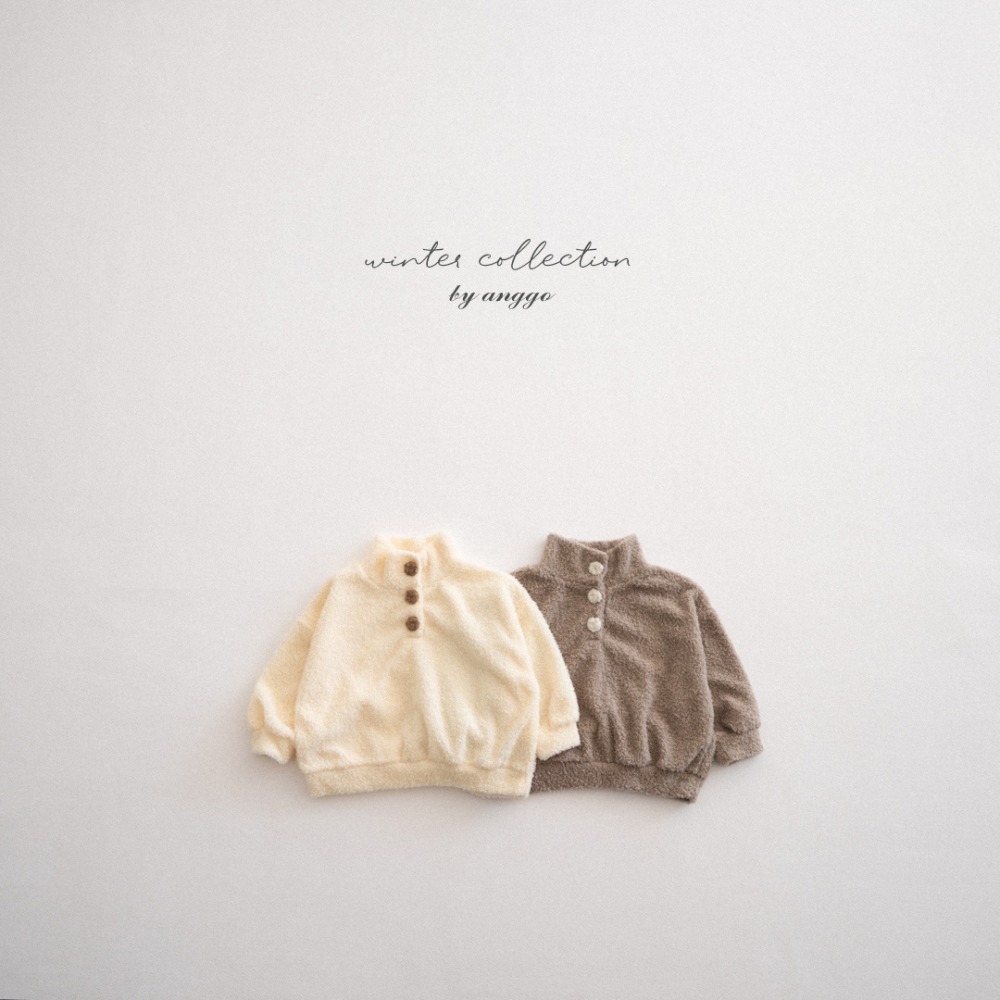 anggo09｜(75cm-120cm) 排扣半開襟刷毛上衣