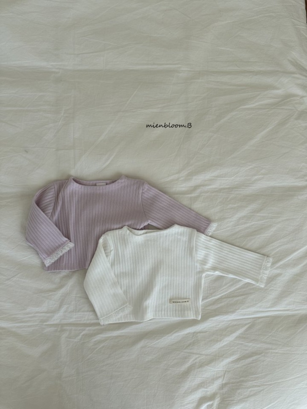 Bloom.b29｜(0m-7y) 羅紋蕾絲邊上衣