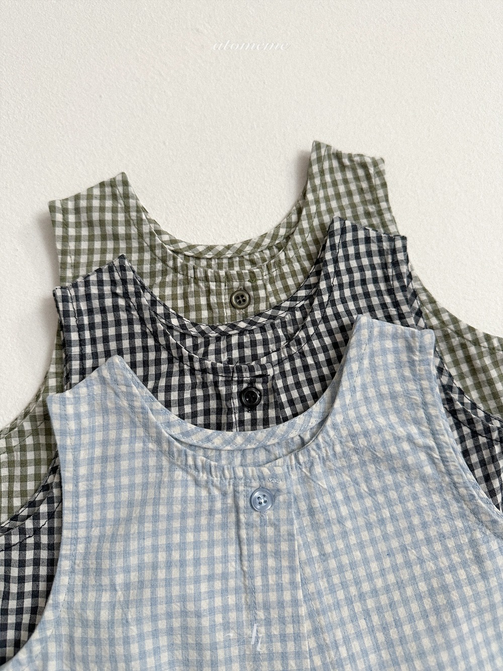 Atomeme10｜(70-110) 格紋無袖設計上衣