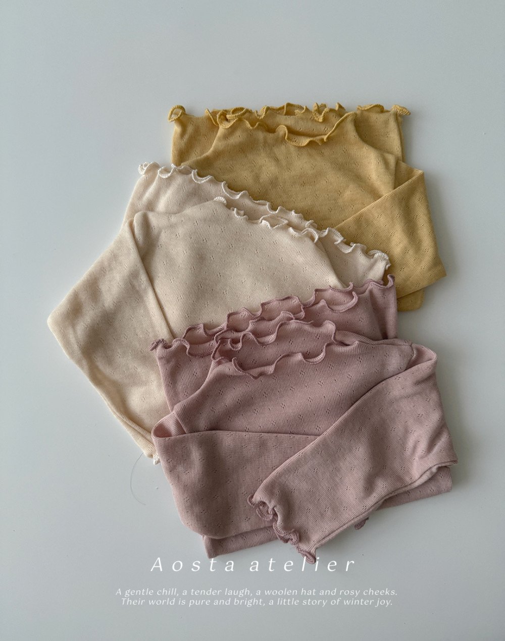 AOSTA58｜(6m-5y) 柔軟羊毛捲邊上衣