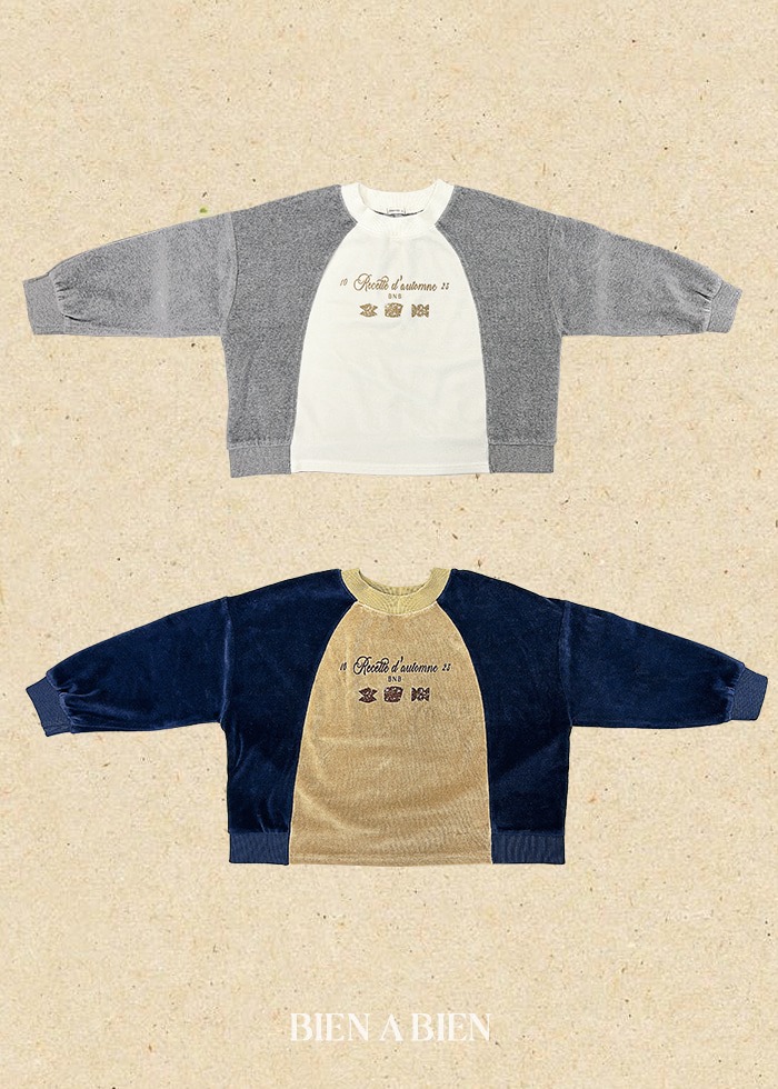 Bien A Bien05｜(90cm-130cm) 撞色印花毛絨上衣