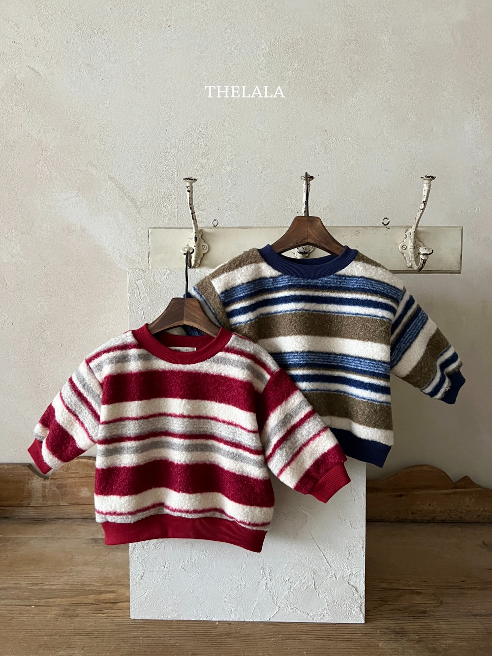 thelala21｜ (1y-6y) 毛毛雙條紋上衣