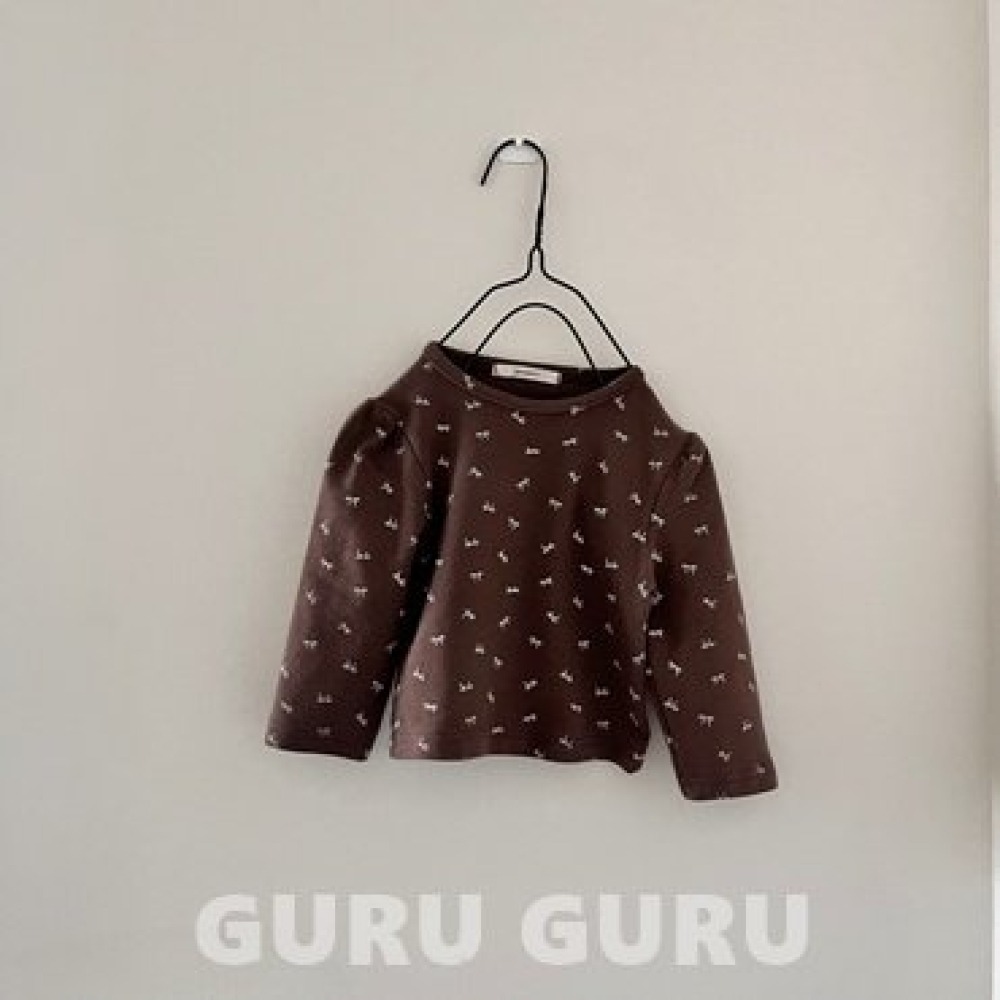 GURU GURU12｜(6m-24m) 3色蝴蝶結印花上衣