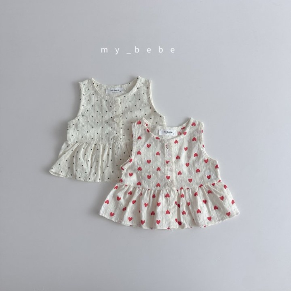 my_bebe31｜(80-120cm) 壓紋荷葉邊背心