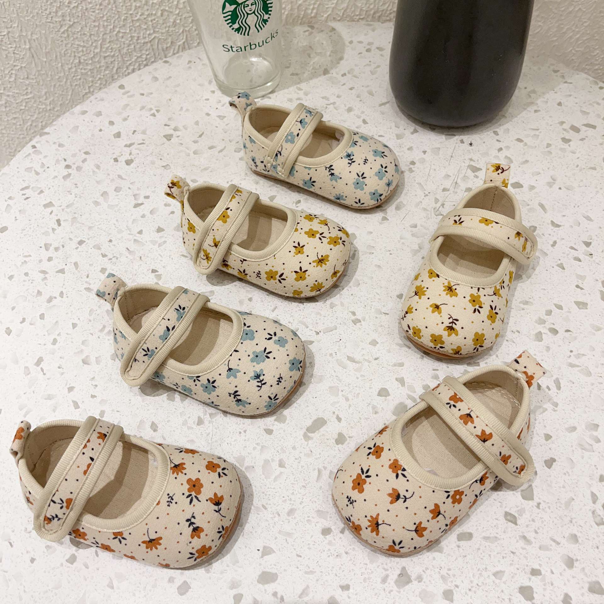 碎花棉布學步鞋