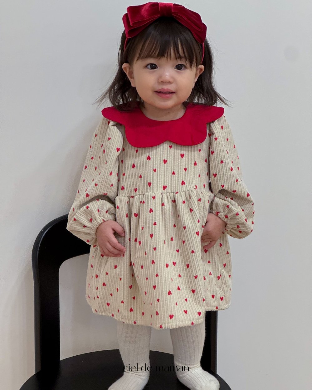 Cieldemaman18｜(3M~15M)  愛心翻領連身裙