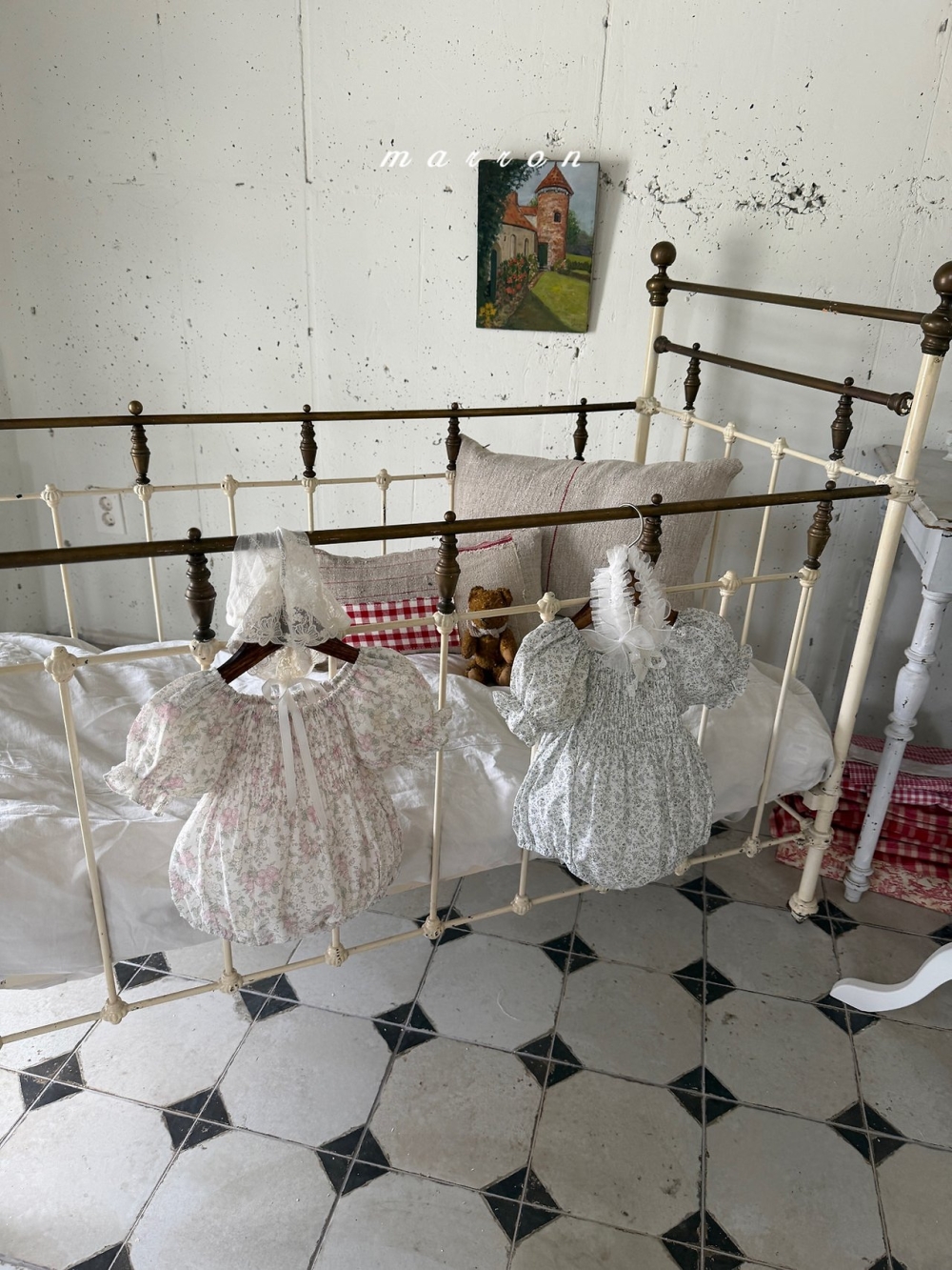 Marron09｜(3m-18m 1y-6y) 復古小碎花套裝