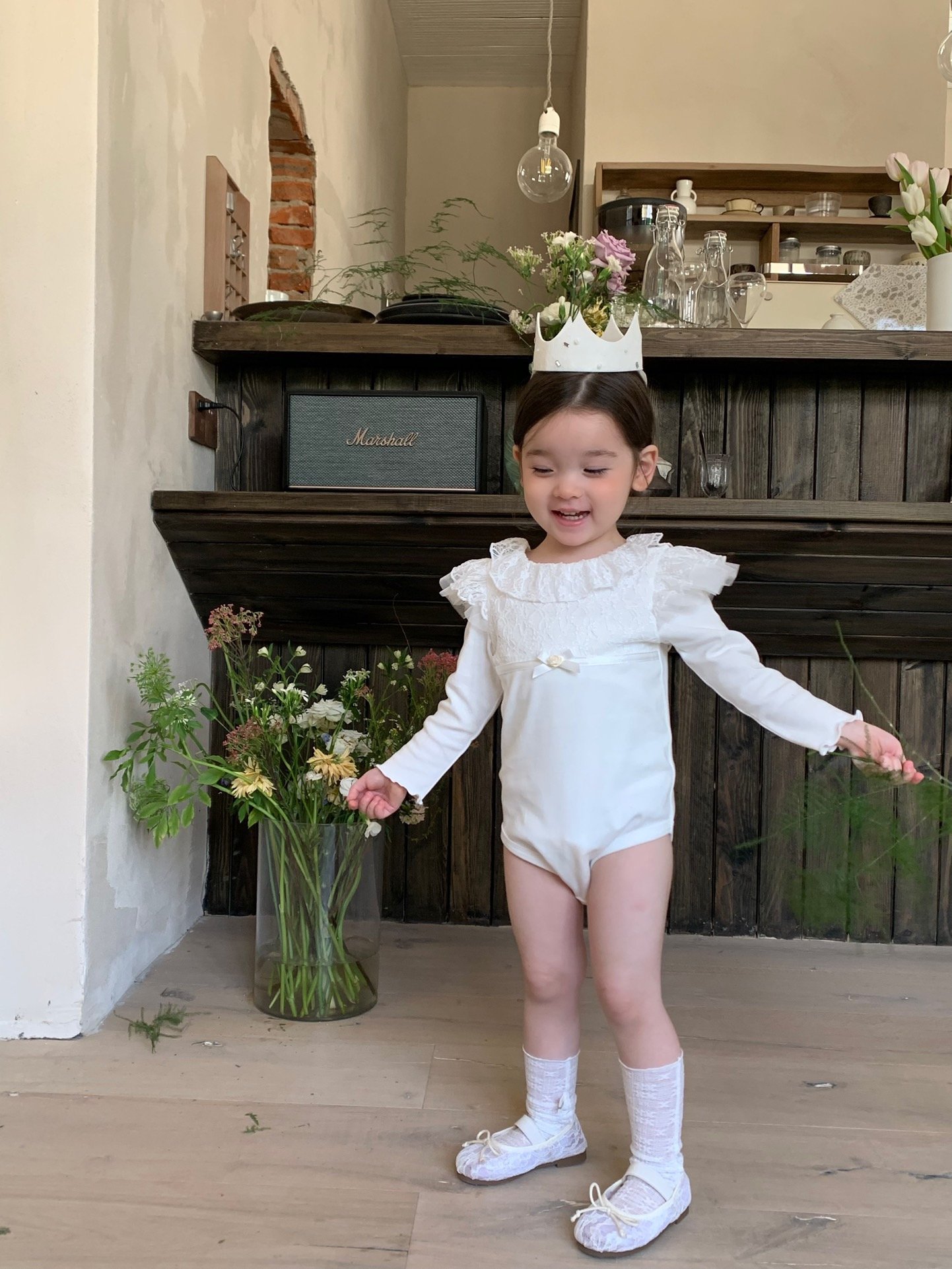 jenny bébé｜(66-90cm) 蕾絲花邊包屁衣